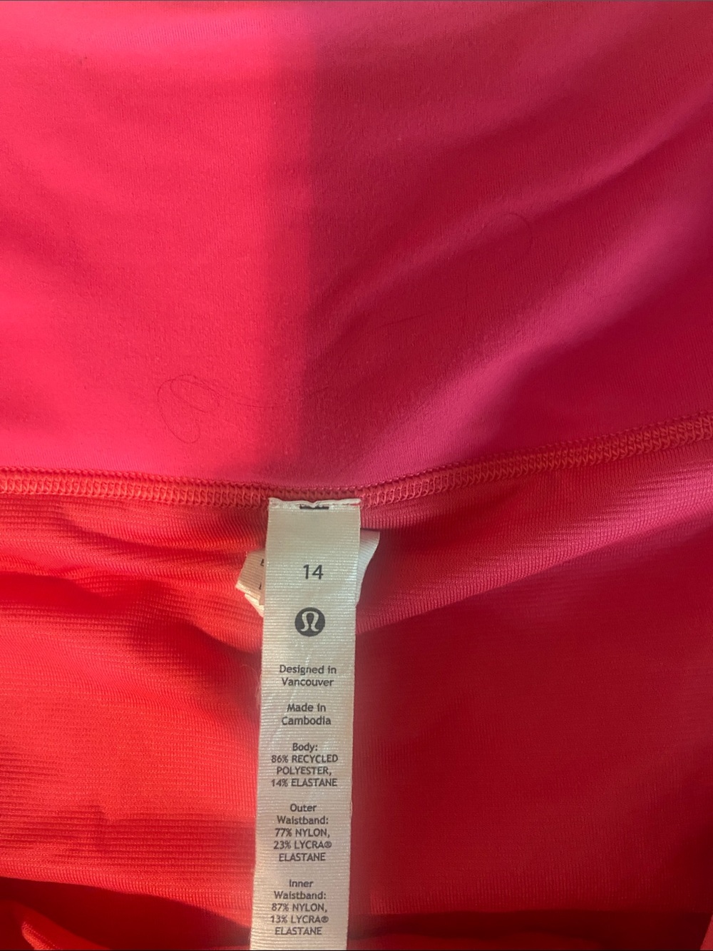 Lululemon size 14 speed up shorts pink - Picture 4 of 9